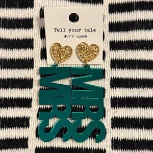 🌻 Tell Your Tale “MRS” Dangle Post Earrings NWT